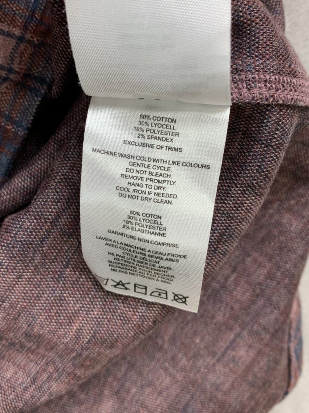 DU/ER Mens Shirt Medium Purple Plaid Flannel Button Up Long Sleeve Performance - Picture 6 of 8